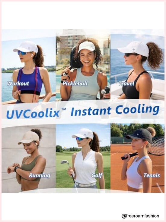 Cooling High Ponytail Running Hat UPF 50+ Breathable Golf Baseball Cap main image 6